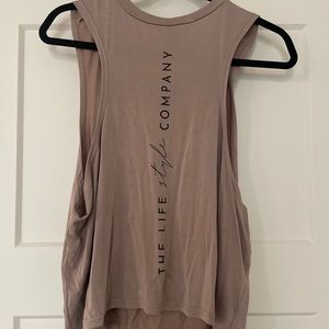 Savvi Taupe Racerback Athletic Tank